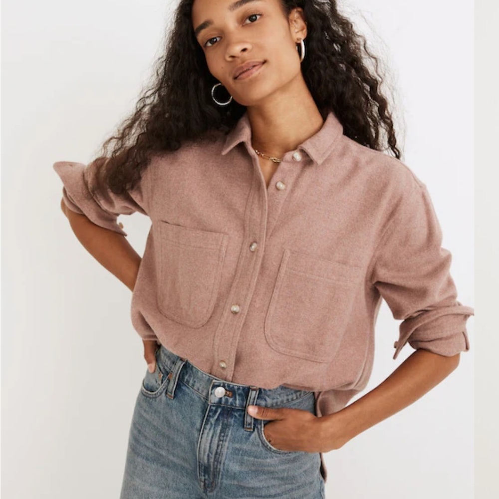 Madewell flannel Oversized Ex-Boyfriend Swing Shirt small